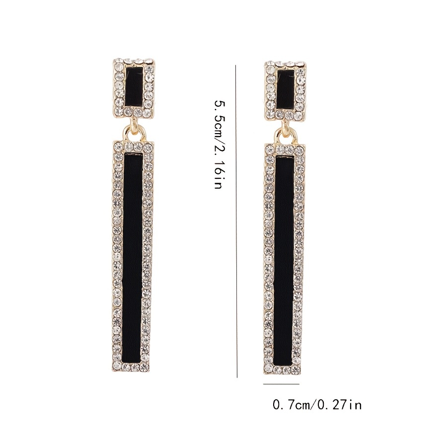 Long Rhinestone Dangle Earrings for Everyday Wear